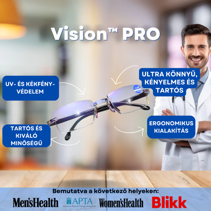 Vision™ Sugárzásgátló Szemüveg + Ajándék Bőrtok – 2 az 1-ben Akció!